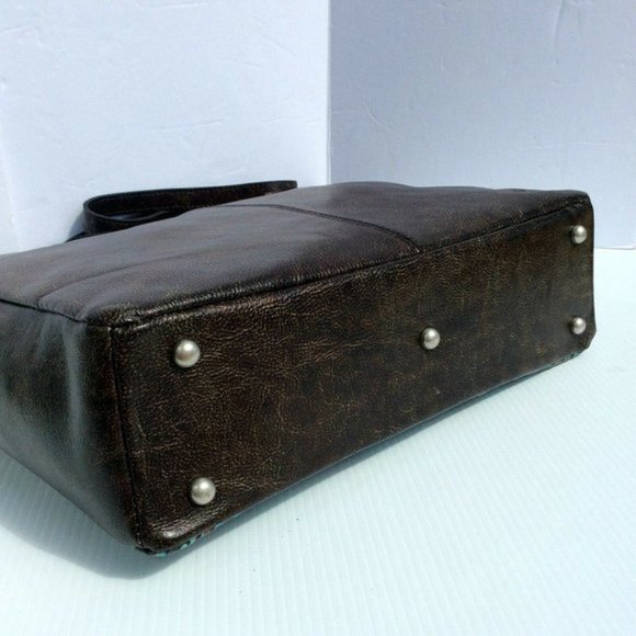 Patricia Nash Solaro Turquoise Leather Tote NWT - Picture 5 of 6